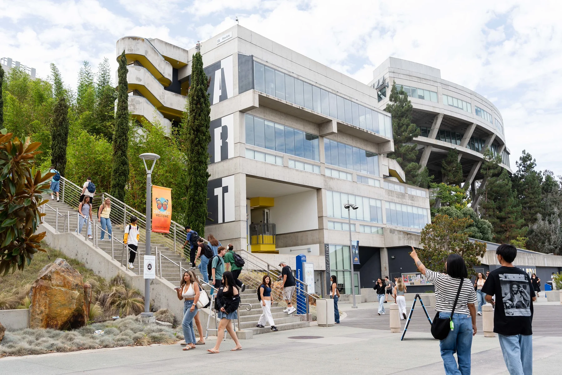 Students walking at San Diego Mesa College